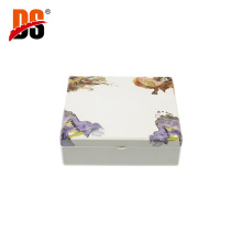 DS Wholesale Colourful Sticker Wooden Gift Box Souvenir Luxury White Wooden Gift Perfume Storage Box